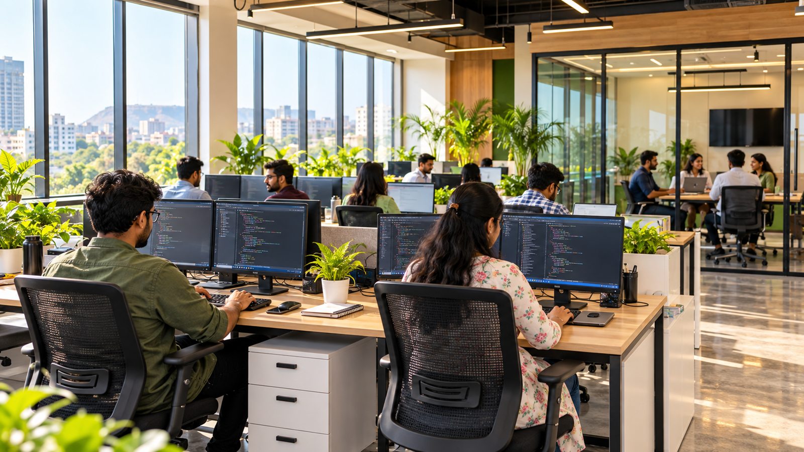 The SoftGoWay team at work in the Indore office